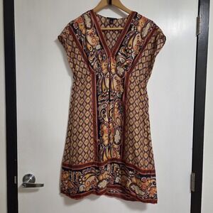 Banana Republic Multicolor Geometric Natural Silk Casual‎ Mini Dress Size XS